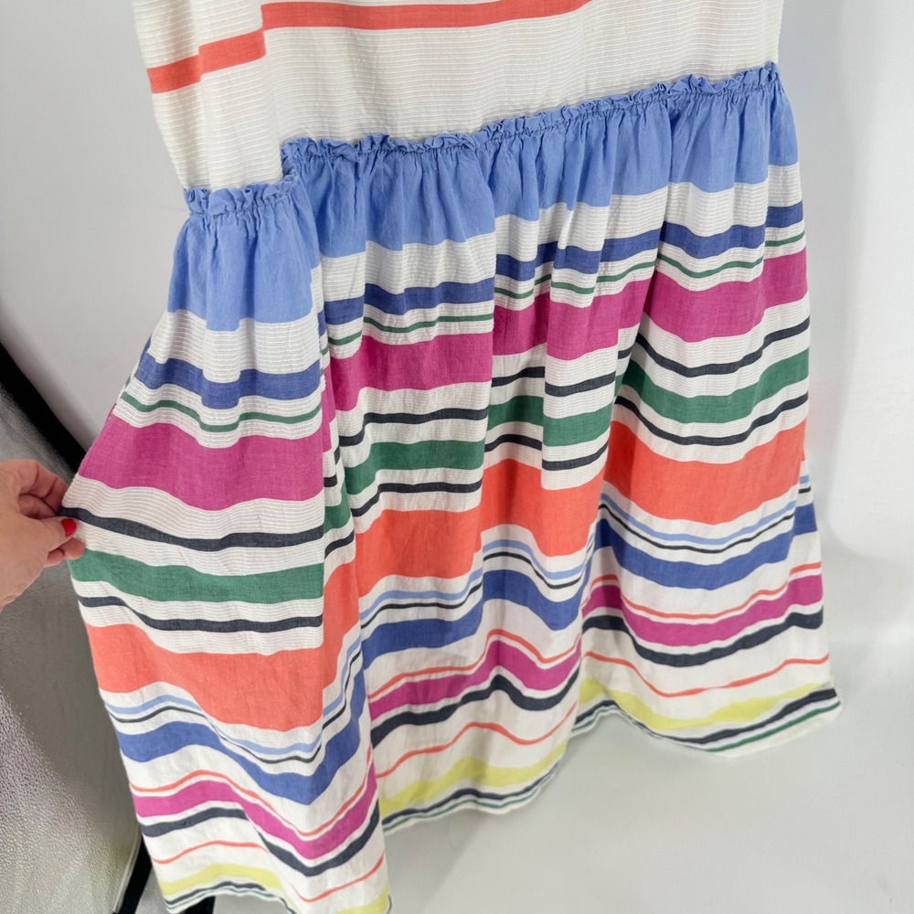 Gap Maxi Dress Multicolor Stripe Large Square Neck Sleeveless Cotton Pockets - Picture 5 of 8
